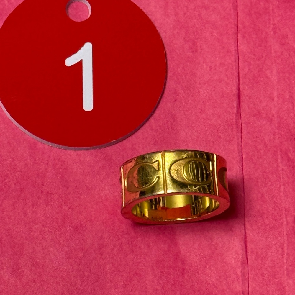 Coach Gold Ring with Engraved Design